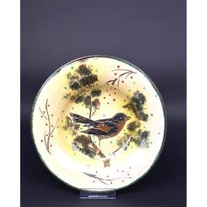 Diaz Costa Ceramic Soup Plate Bird Motif No.6