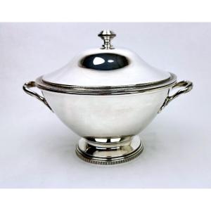 Vegetable Dish, Silver Metal Soup Tureen, Empire Style, Malmaison