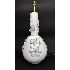 Large White Ceramic Lamp From The 60s/70s