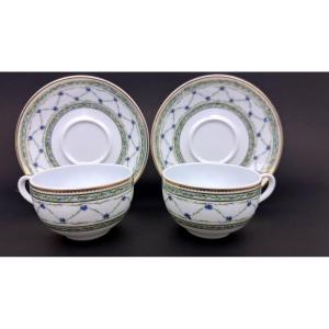 Tête-à-tête, 2 Raynaud Limoges Porcelain Teacups, Allée Du Roy