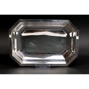 Art Deco Style Silver Metal Bread Basket