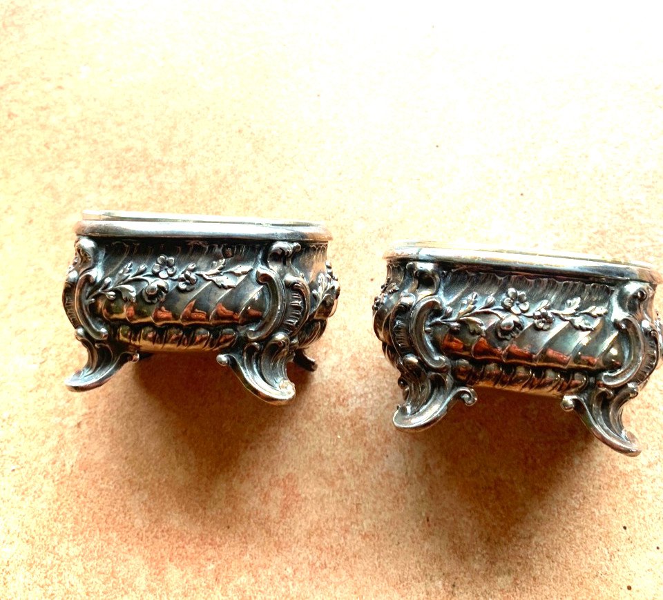 Pair Of Salerons In Silver Louis XV Style G. Keller-photo-2