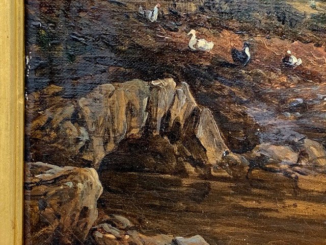 A Landscape With Figures Tending Farm Animals By A River-photo-3