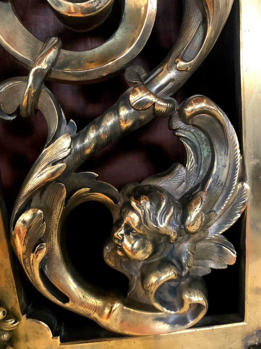 Superbe Portes d'autel votif, En Bronze, XVIII° Siècle-photo-4