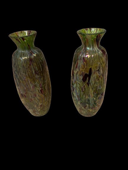 Paire De Vases Irisés Loetz