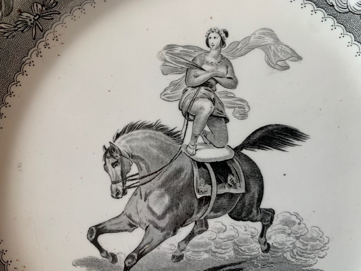 Pair Of Lebeuf Milliet Et Cie Plates On The Theme Of Acrobatic Horse Riding-photo-3