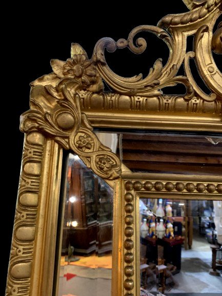 Louis XV, Louis XVI, Napoleon III Period Transition Style Closed Parts Mirror-photo-3