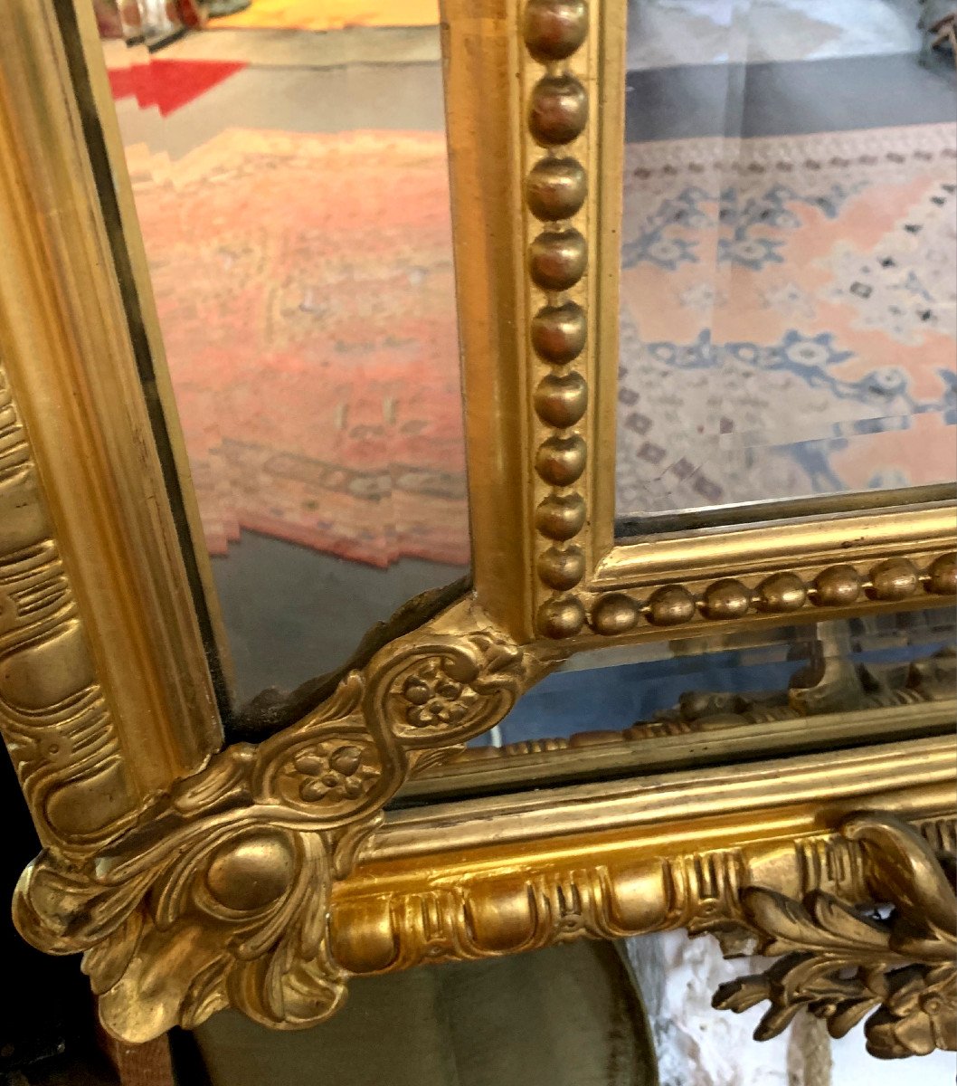 Louis XV, Louis XVI, Napoleon III Period Transition Style Closed Parts Mirror-photo-2