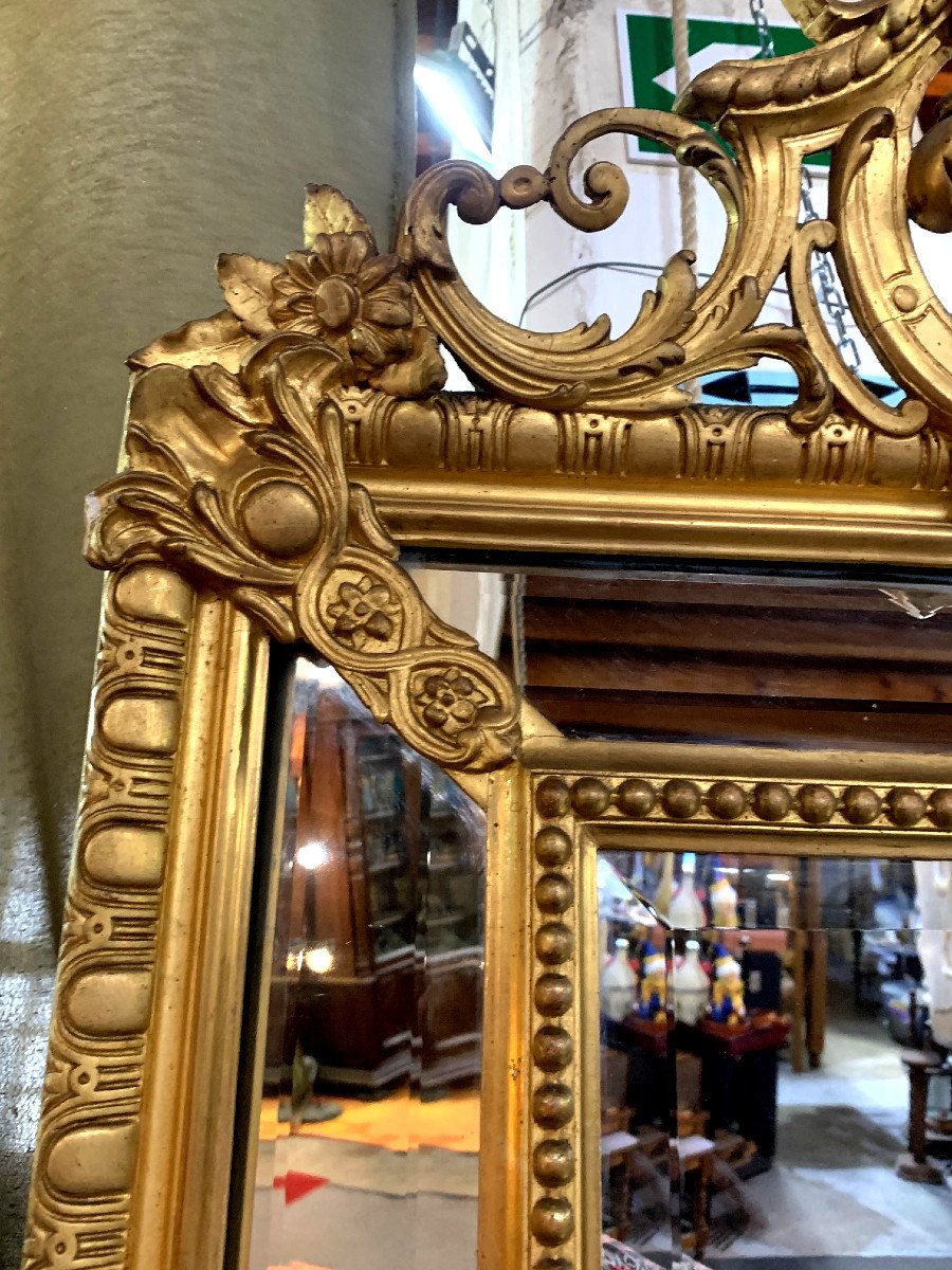 Louis XV, Louis XVI, Napoleon III Period Transition Style Closed Parts Mirror-photo-3