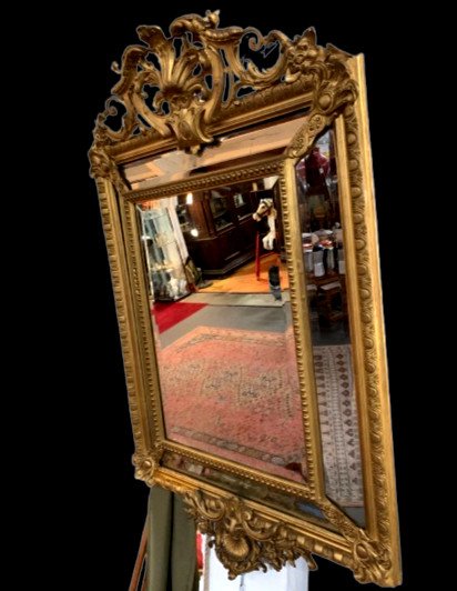 Louis XV, Louis XVI, Napoleon III Period Transition Style Closed Parts Mirror