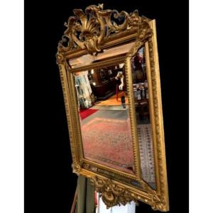 Louis XV, Louis XVI, Napoleon III Period Transition Style Closed Parts Mirror