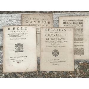 4 Rare Period Documents On The Fronde In Bordeaux In 1649/50