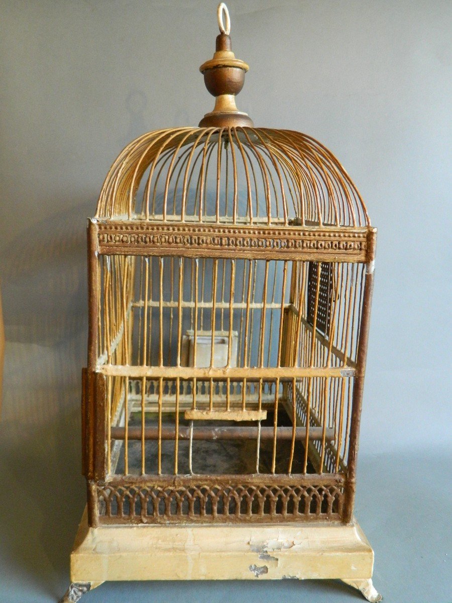 19th Century Painted Metal Bird Cage-photo-1