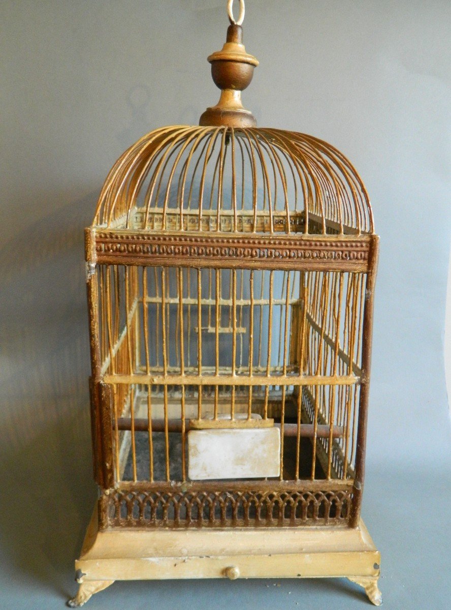 19th Century Painted Metal Bird Cage-photo-2