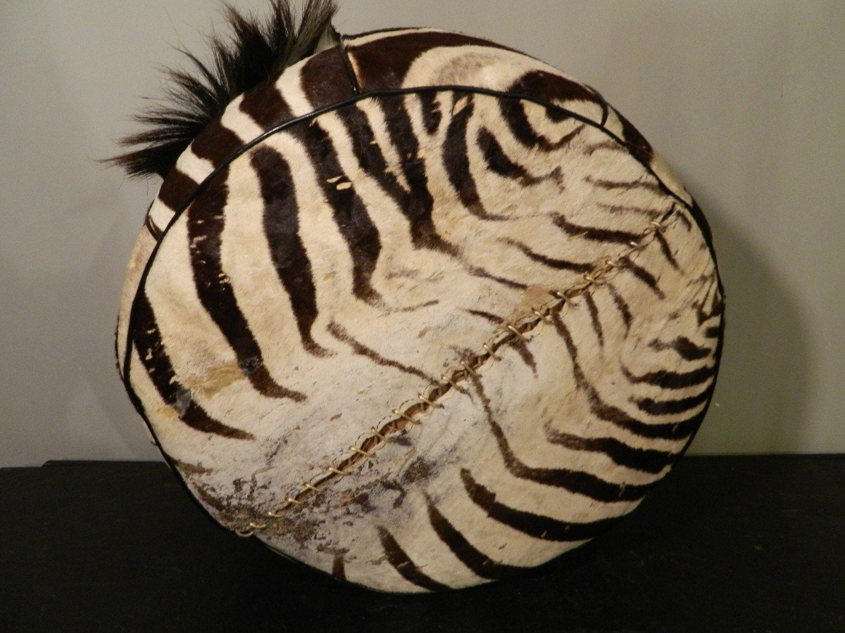 Large Zebra Skin Pouf-photo-3