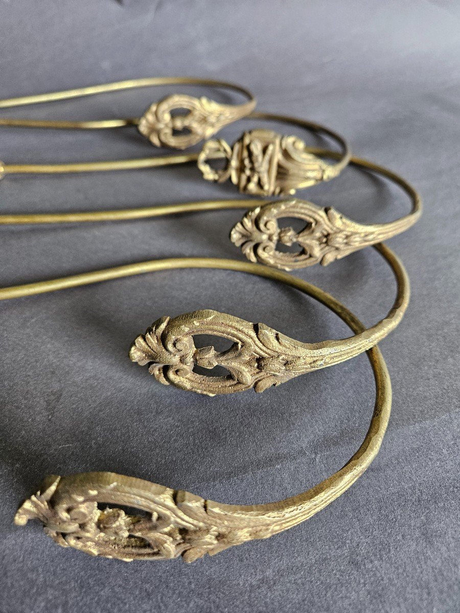 Set Of 5 Gilded Bronze Tiebacks-photo-2