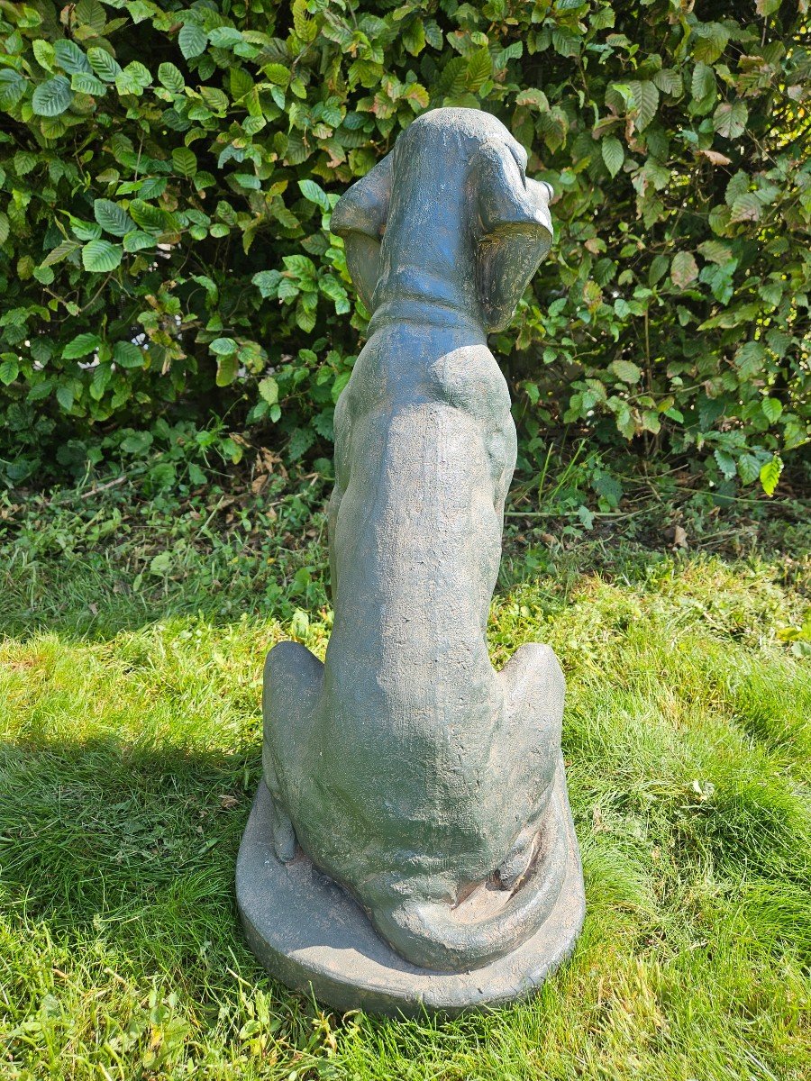 Vintage Bronze-imitation Fiberglass Garden Dog-photo-5