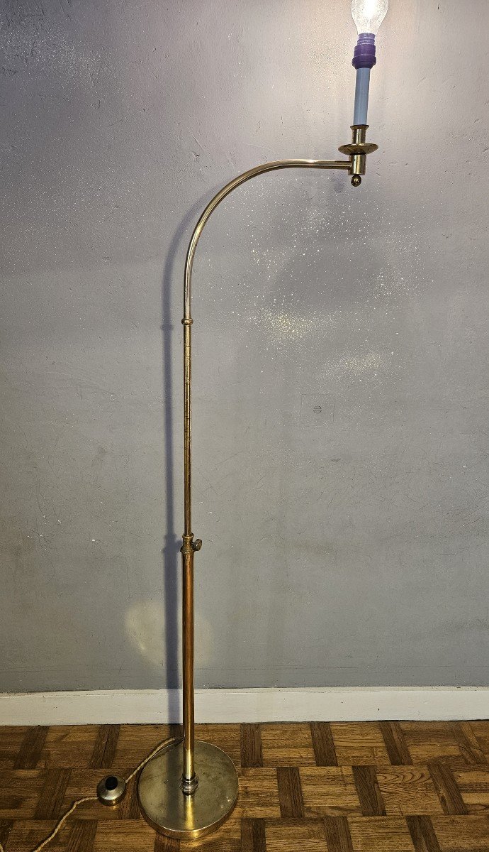 Brass Arched Arm Telescopic Reading Light