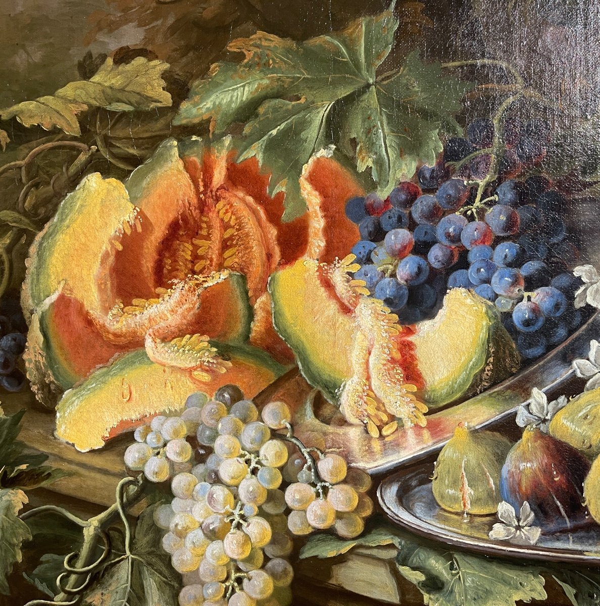 Peinture à l'Huile Avec Des Fruits Dans Un Paysage-photo-2