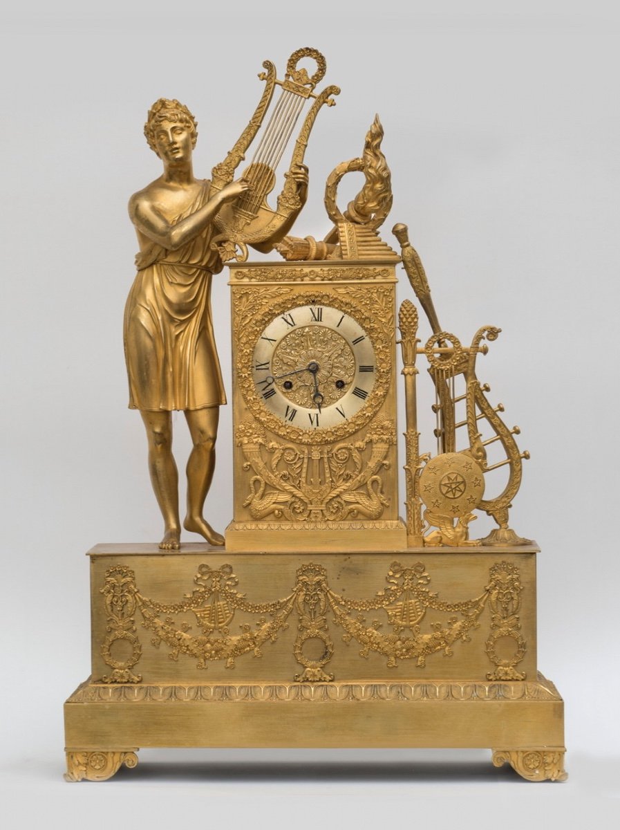 horloge de table en bronze doré