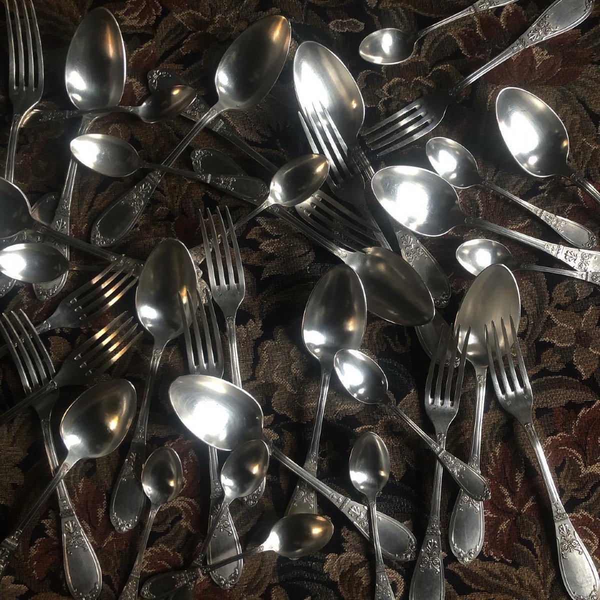 Empire Style Silver Metal Cutlery Set-photo-8