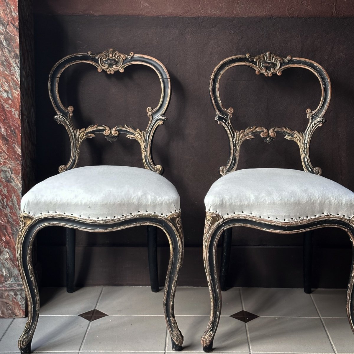 Pair Of 18th Century Venetian Chairs-photo-2