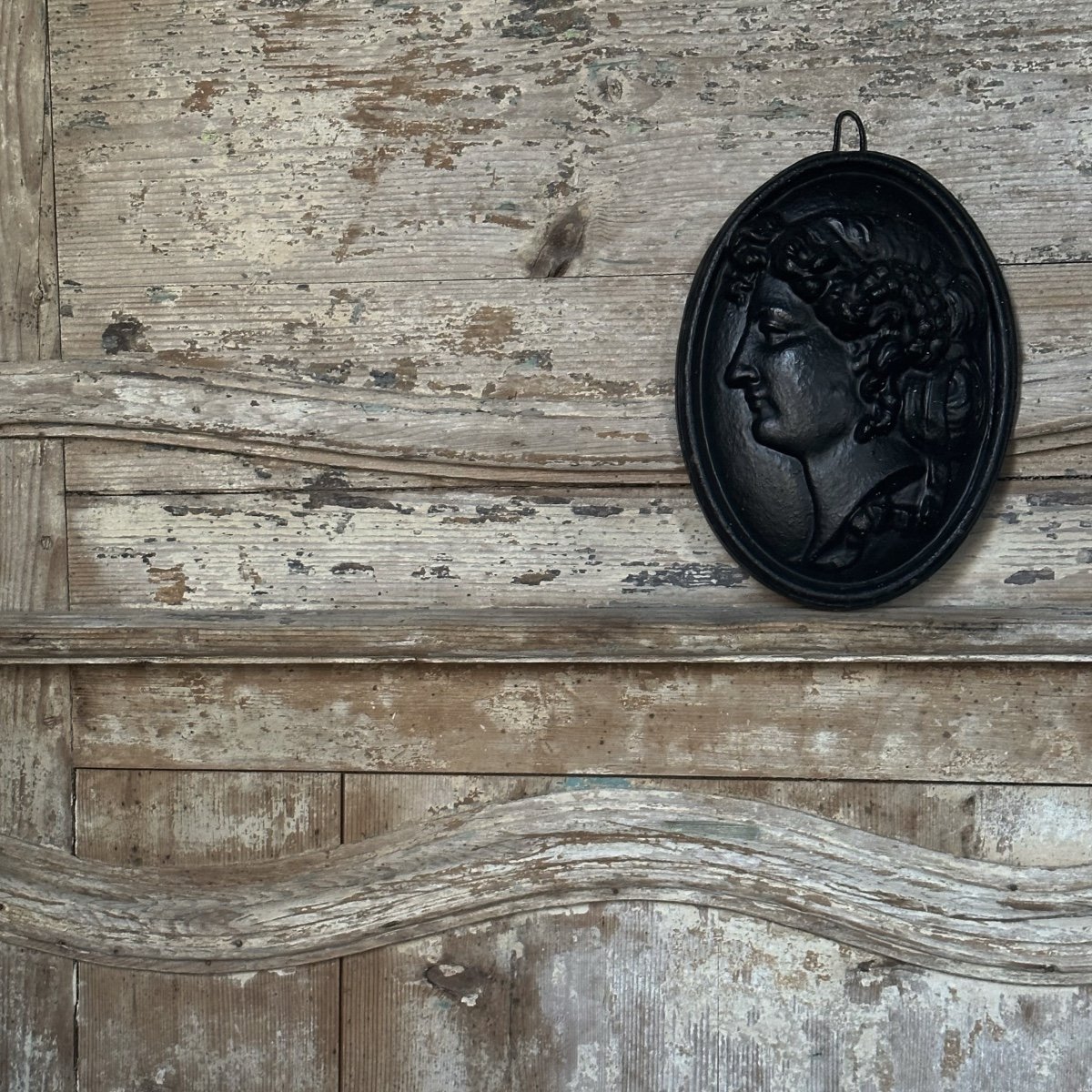 Médaillon Ovale Femme à l’Antique / Fonte /fin XIXe-photo-3