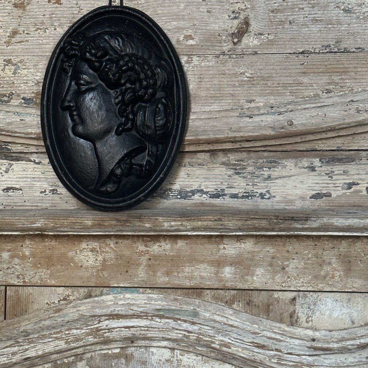 Médaillon Ovale Femme à l’Antique / Fonte /fin XIXe-photo-5