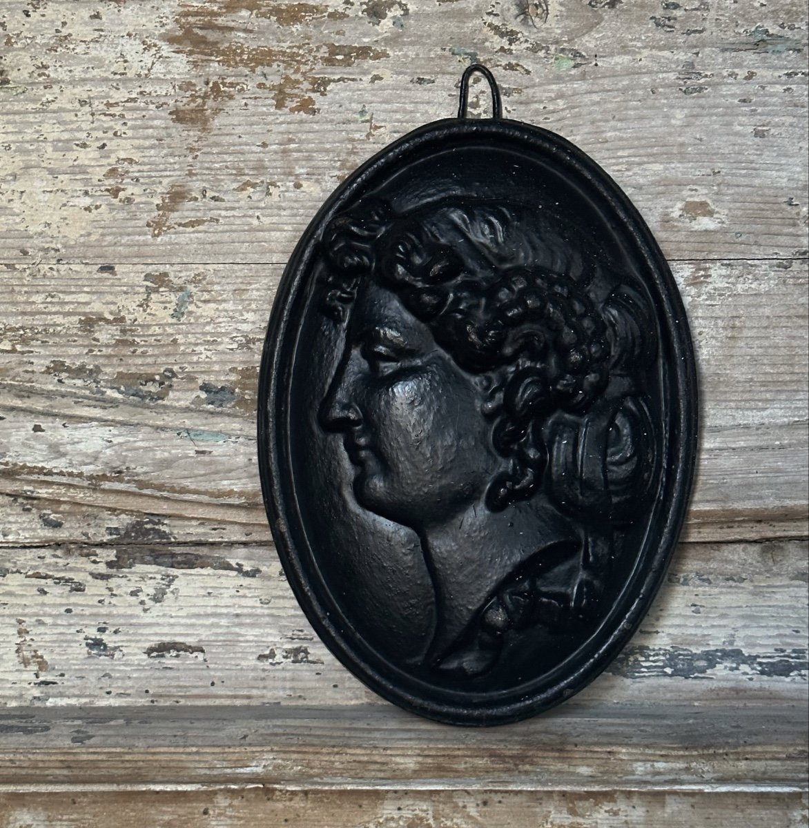 Médaillon Ovale Femme à l’Antique / Fonte /fin XIXe