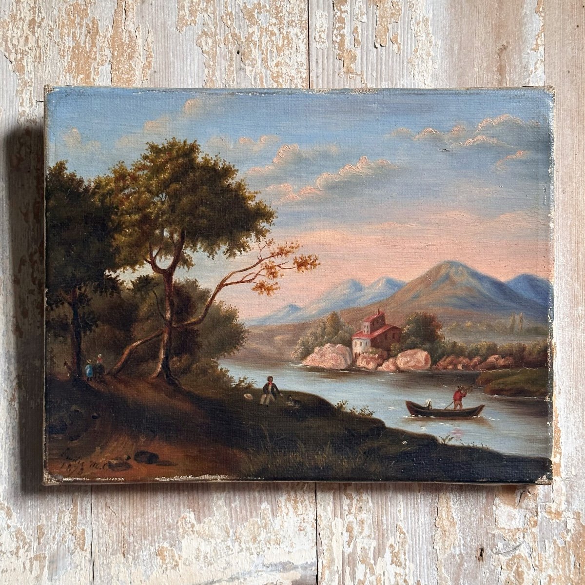 Italian Landscape / Oil On Canvas / 19th Century French School