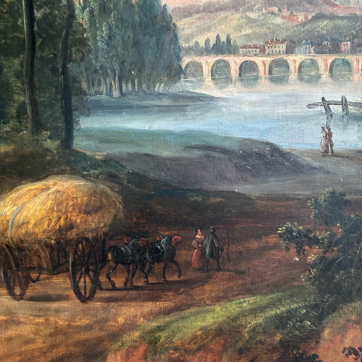 Italian Landscape / Oil On Canvas / 19th Century French School-photo-5