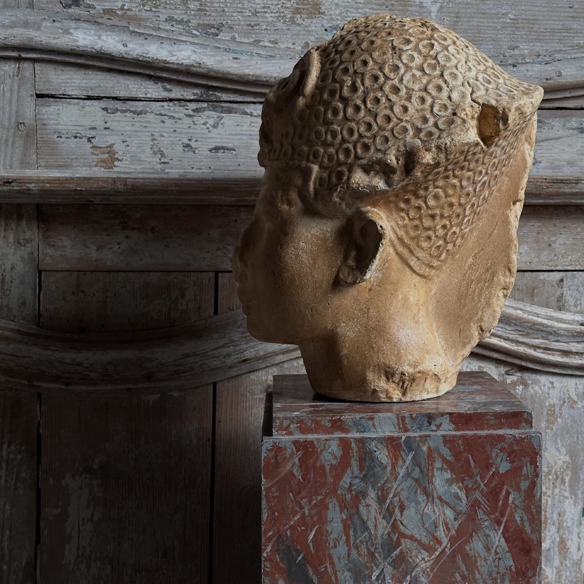 Head Of King Thutmose IV Plaster Cast Louvre Museum Late 19th/early 20th Century-photo-4