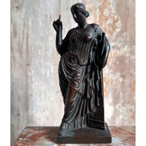 Statuette Bronze « Aphrodite Au Pilier »XIXe