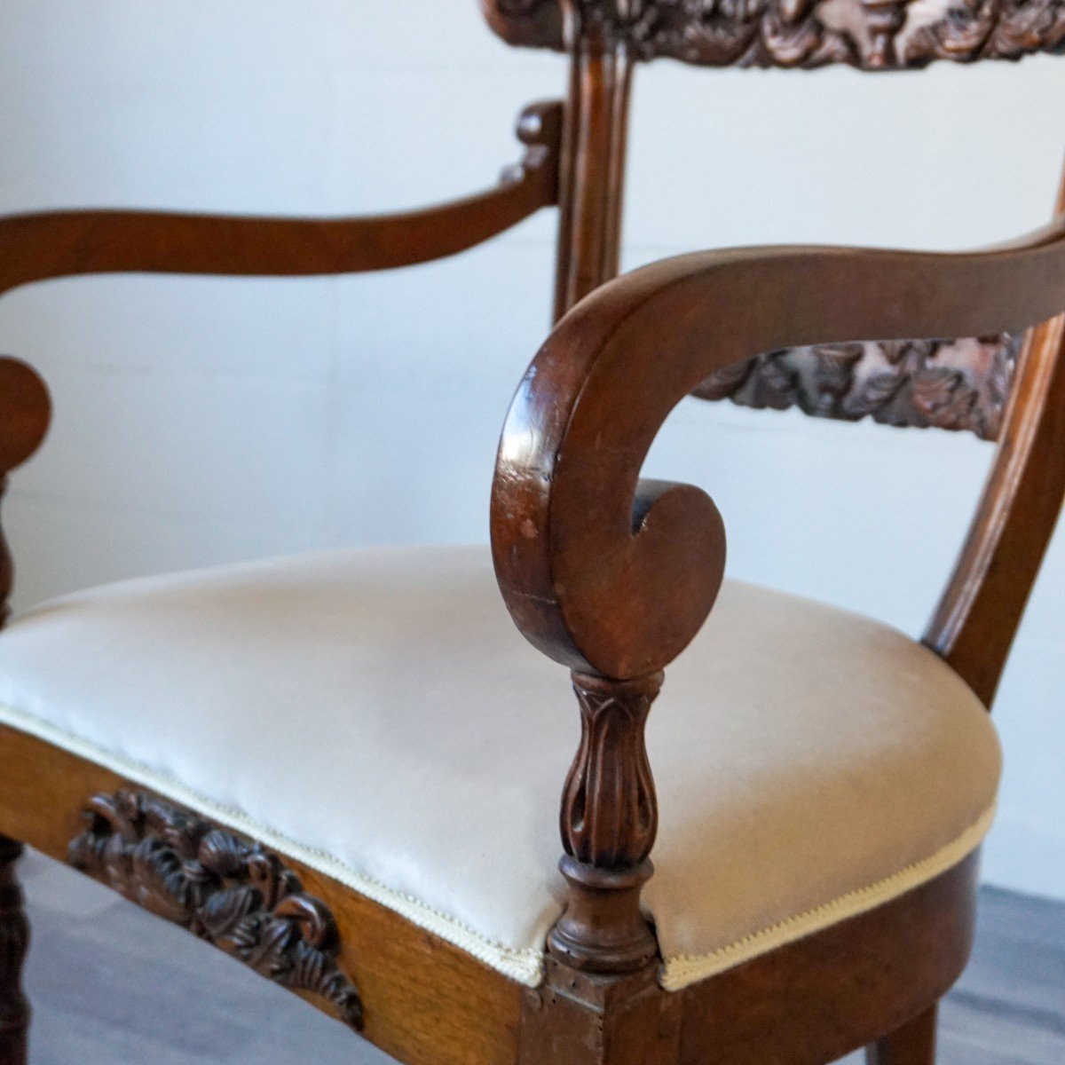 Pair Of Peters Armchairs - Charles X - Genoa (italy)-photo-7