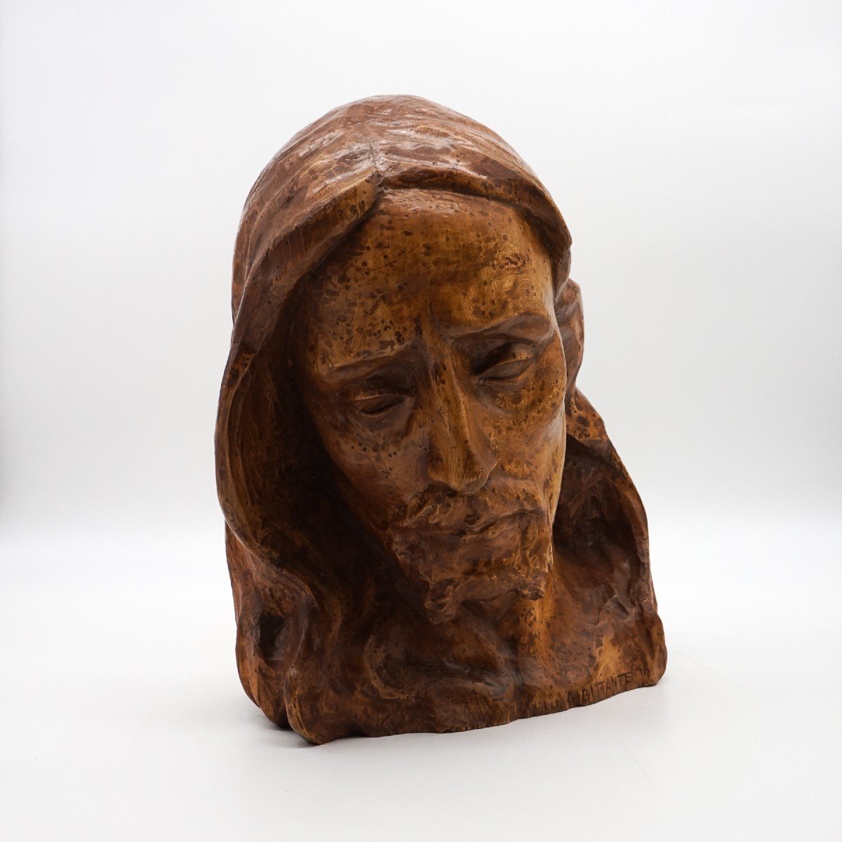 Buste Du Christ En Bois Par Giordano Bittante-photo-2