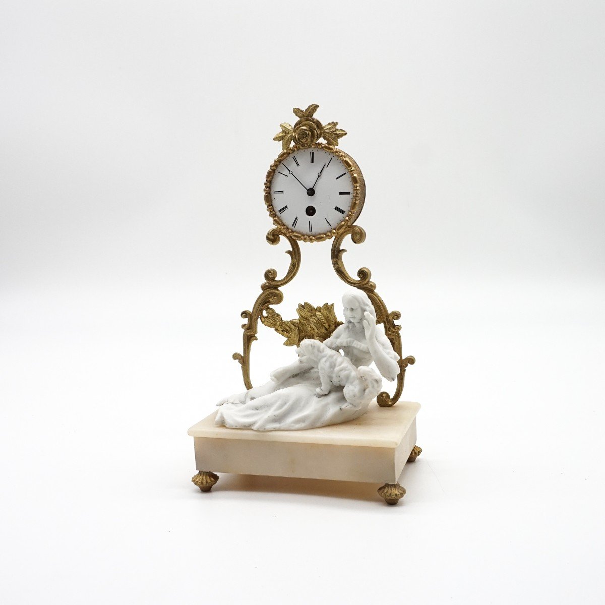 Dresser Clock In Bisque Porcelain And Gilded Bronze – 1938-photo-1