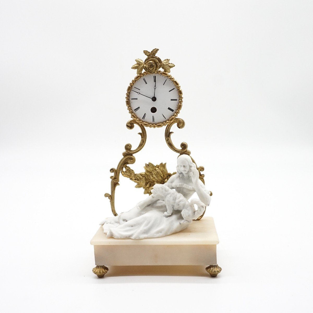 Dresser Clock In Bisque Porcelain And Gilded Bronze – 1938