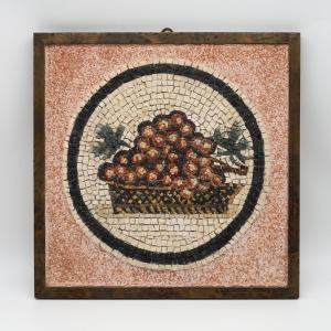 Decorative Mosaic “basket Of Grapes” – Roman Mosaic Reproduction