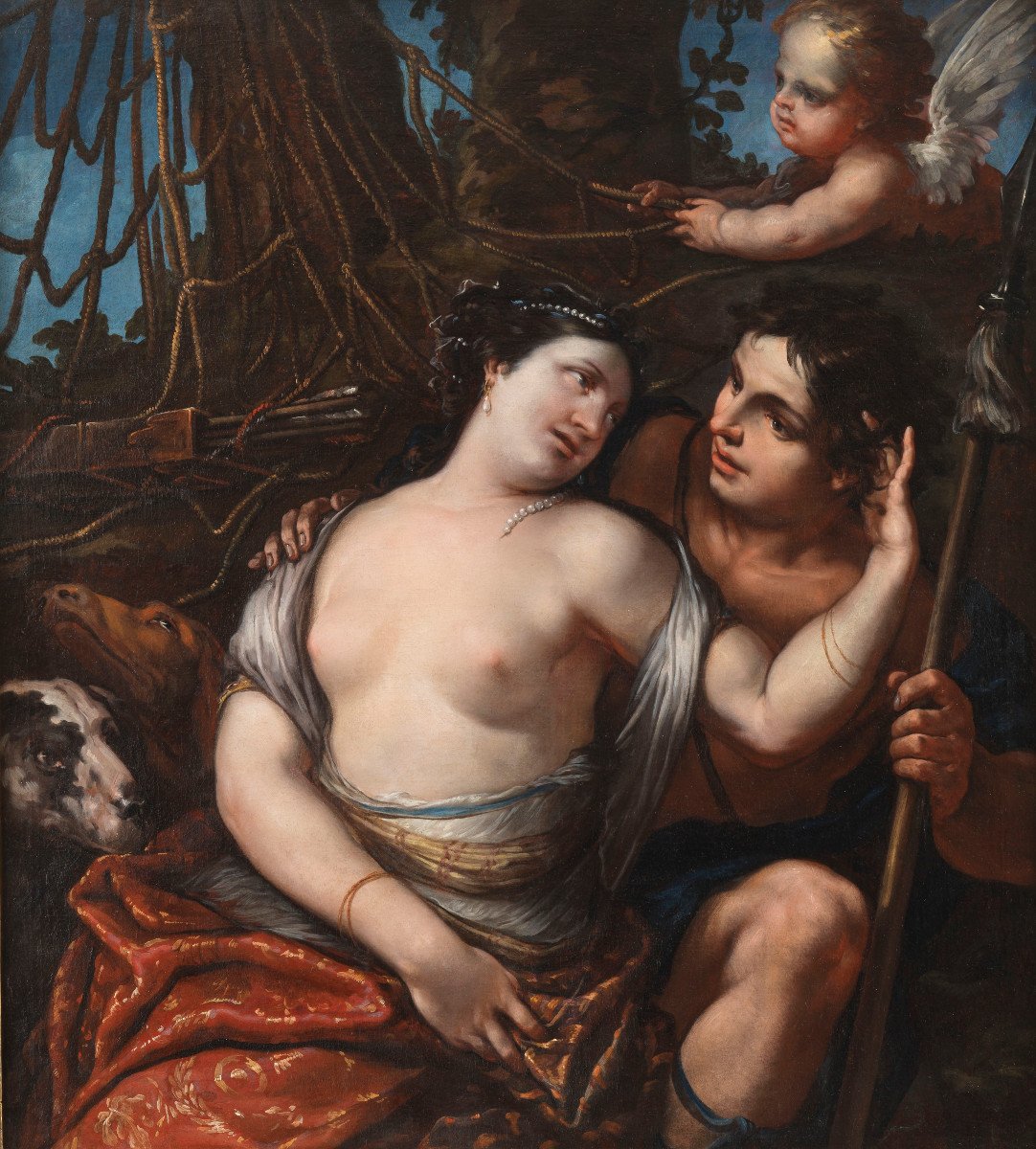 Venus And Adonis – Attributed To Antonio Bellucci (1654 – 1726)-photo-2