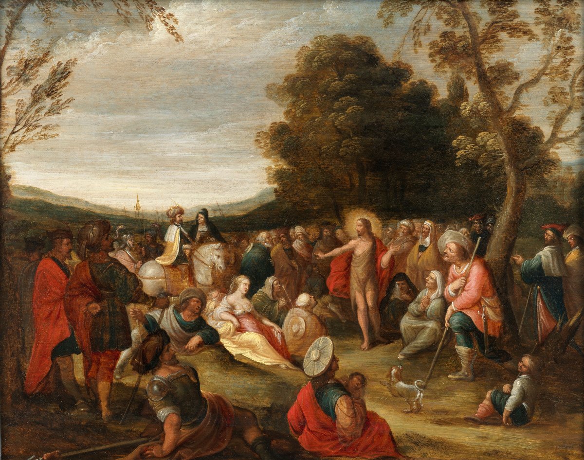 The Preaching Of Saint John The Baptist – Workshop Of Frans II Francken (1581 – 1641)-photo-2