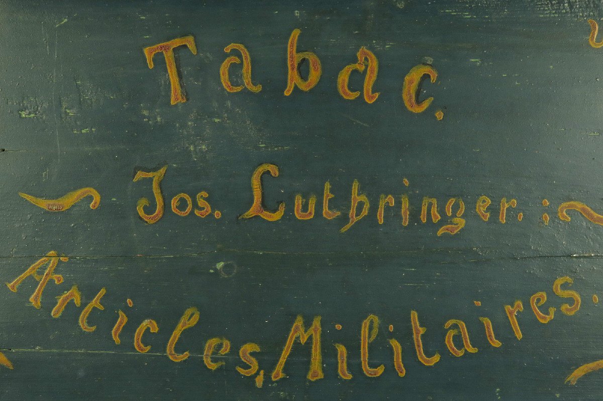 Ancienne Enseigne En Bois, Tabac Et Articles Militaires Vers 1920 / Art Populaire Militaria-photo-3