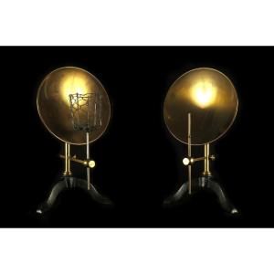 Rare Pair Of Burning Mirrors, Scientific Instruments Circa 1870 / Duboscq Paris Collection