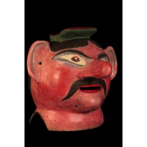 Surprising And Imposing Old Carnival Mask, Popular Fairground Art Around 1930.