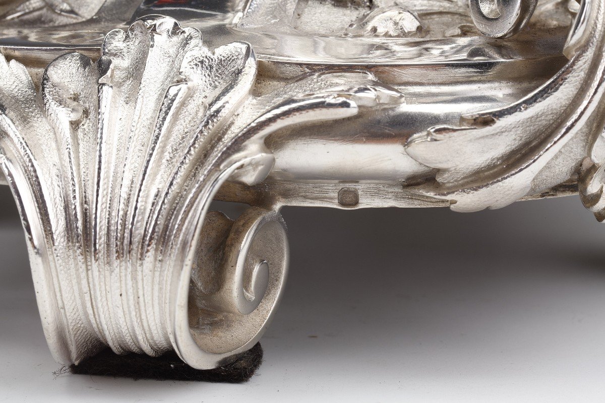 Merite - Pair Of Candelabra In Sterling Silver Zoomorphic Nineteenth Century-photo-6