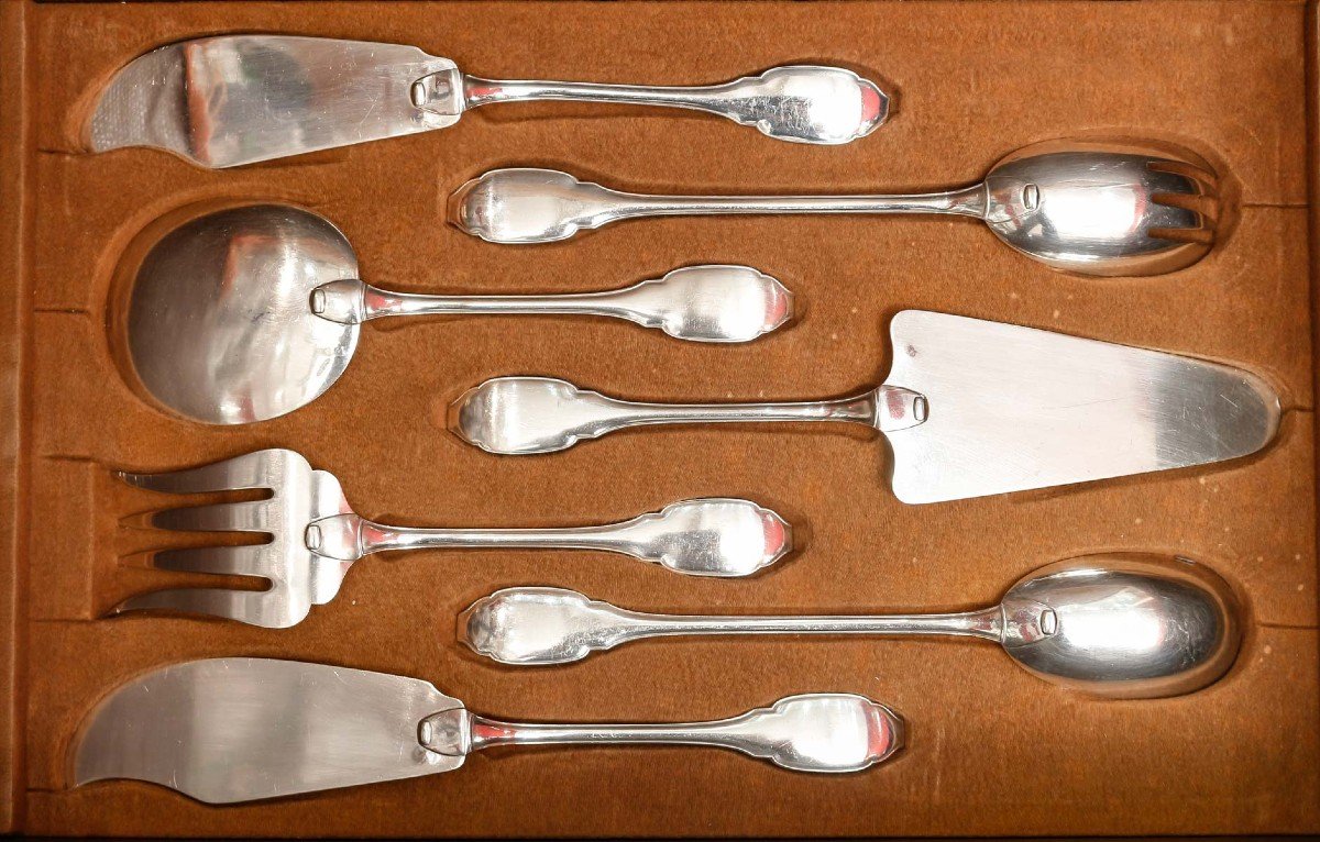  Orfèvre : Lagriffoul & Laval-  Menagere 152 Pieces En Argent  Art Deco  - Non Chiffree-photo-6