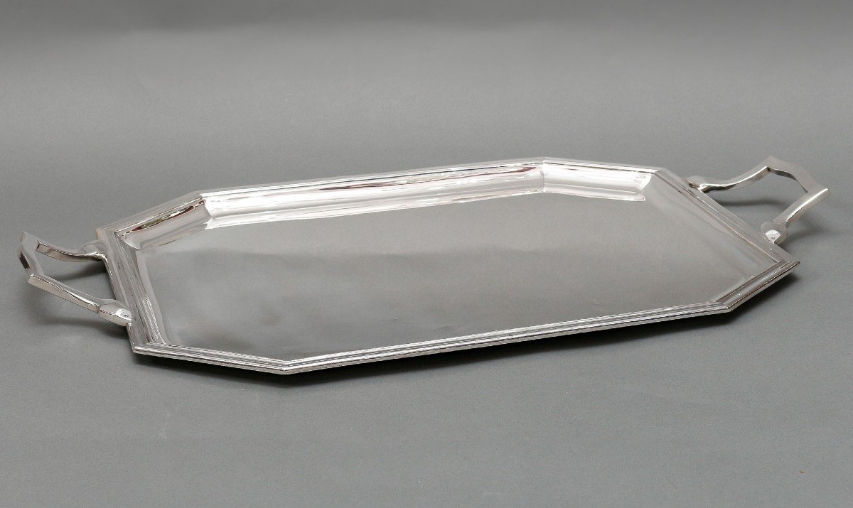 E. Vabre – Art Deco Sterling Silver Tray Circa 1930-photo-3