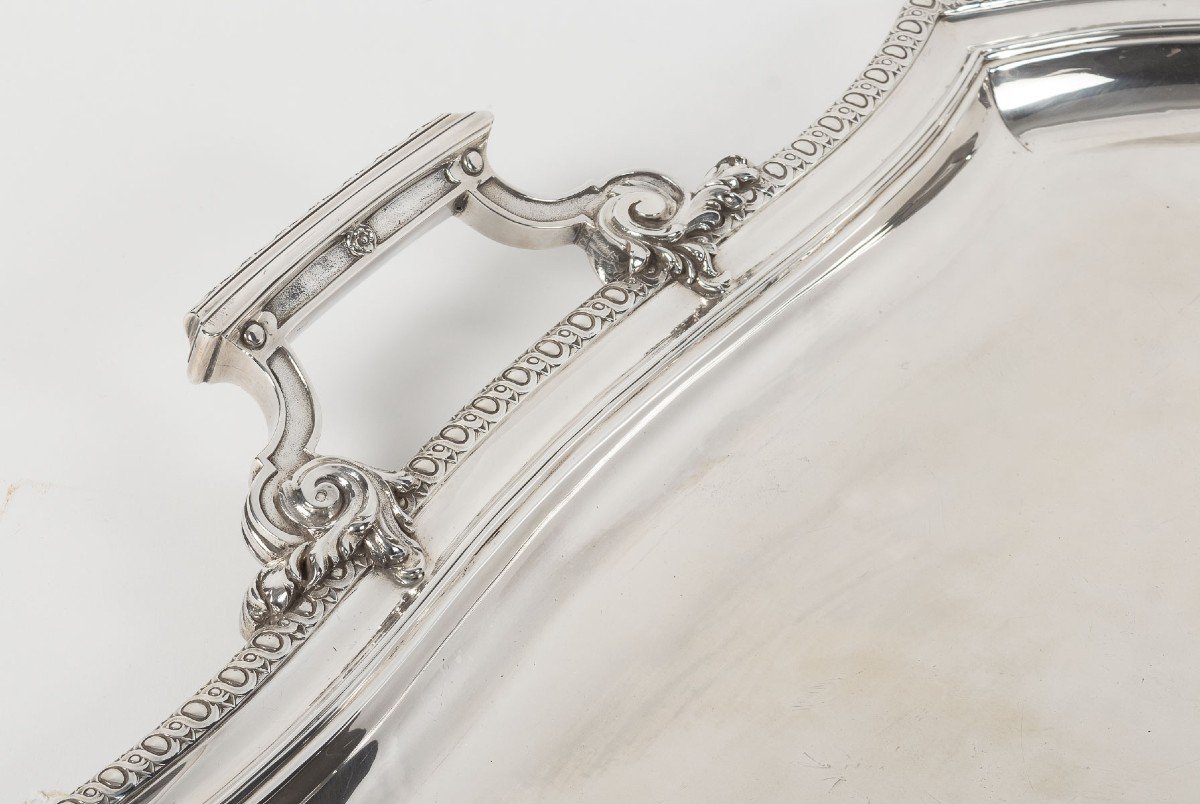 D. Roussel - Rectangular Sterling Silver Tray Circa 1880-photo-2