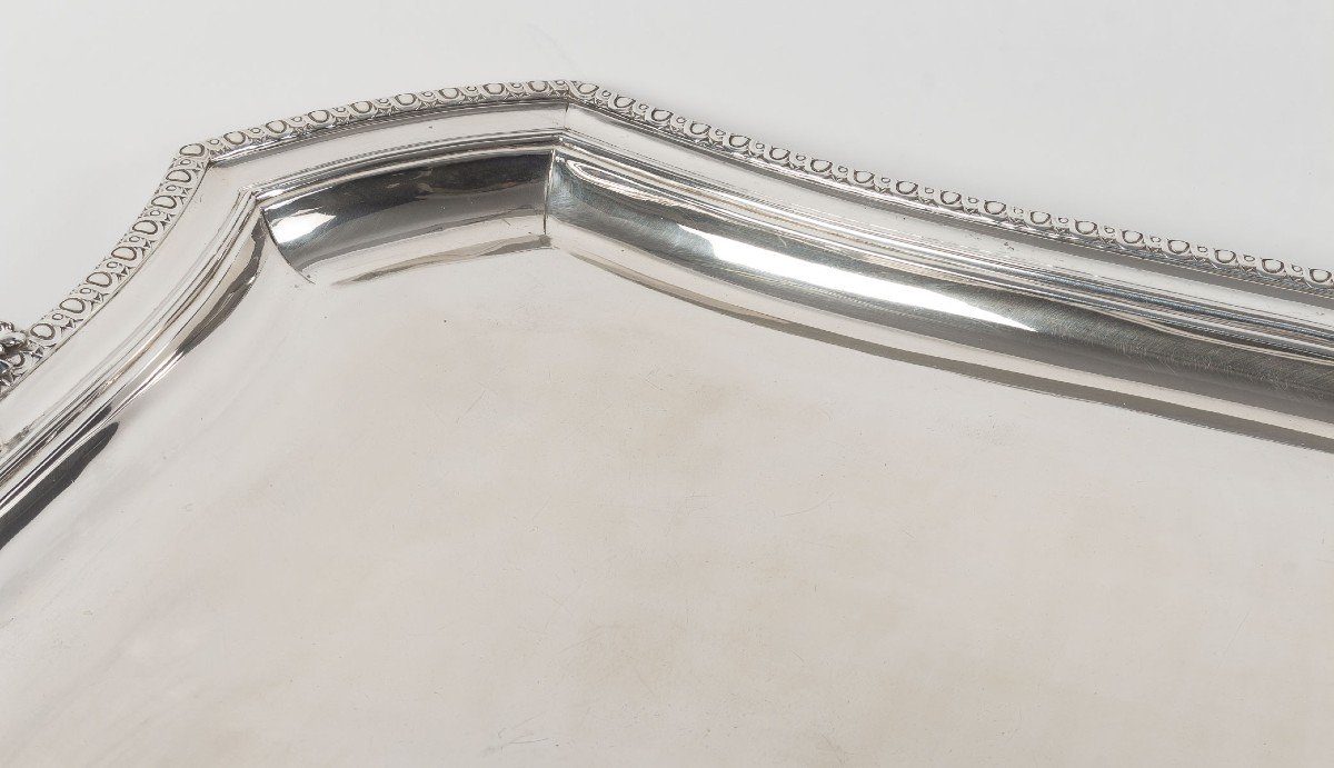 D. Roussel - Rectangular Sterling Silver Tray Circa 1880-photo-3