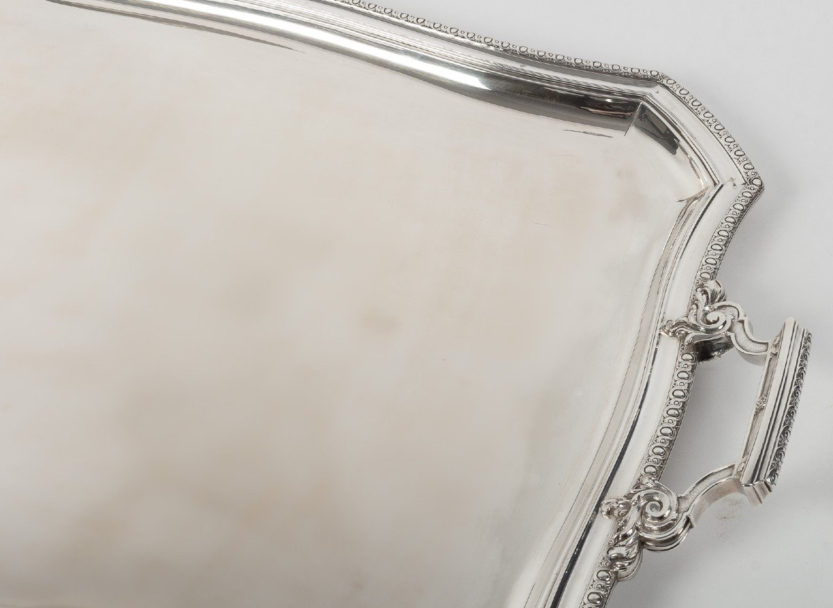 D. Roussel - Rectangular Sterling Silver Tray Circa 1880-photo-4
