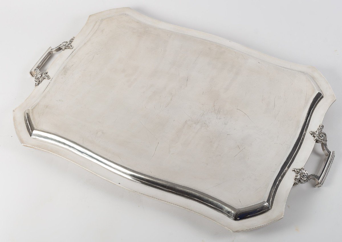 D. Roussel - Rectangular Sterling Silver Tray Circa 1880-photo-1